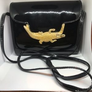 Patient leather alligator clasp purse